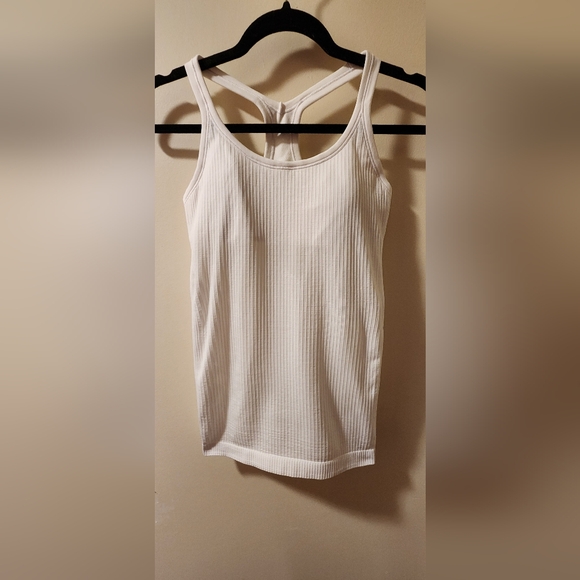 lululemon athletica Tops - Lululemon Atletica Ebb To Street White Racerback Yoga Tank Top Size 6